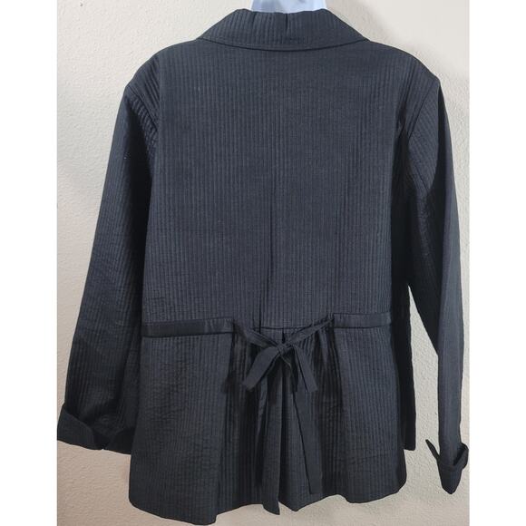 Coldwater Creek Black Channel Quilted Jacket 16 New Without Tags Lightweight - Picture 2 of 7